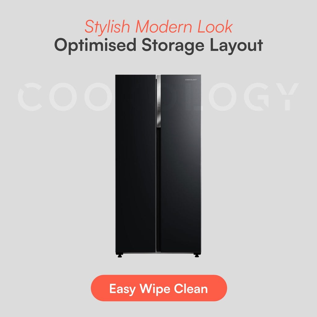 Cookology 460L Freestanding American Side-by-Side Fridge Freezer - 2 Doors - Frost Free - Adjustable Temperature Control