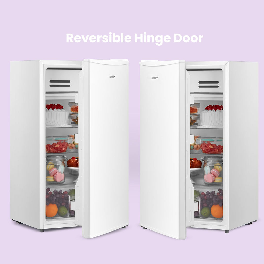 COMFEE' RCD93WH2(E) Under Counter Fridge, 93L Freestanding Refrigerator with Cooler Box, Adjustable Thermostat