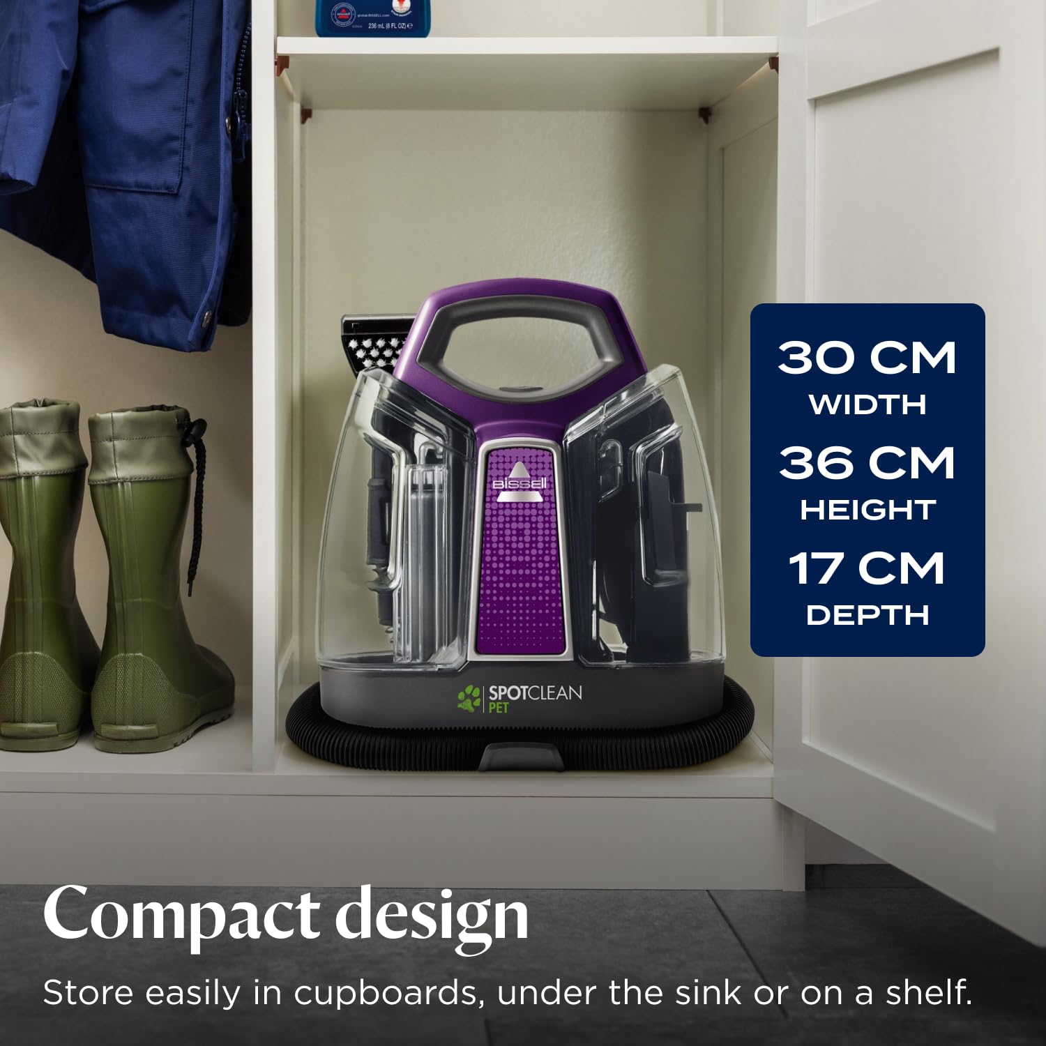BISSELL SpotClean Pet, Carpet Cleaner, Portable Spot Cleaner, Spills & Carpet Stain Remover with HeatWave Technology, Upholstery Cleaner