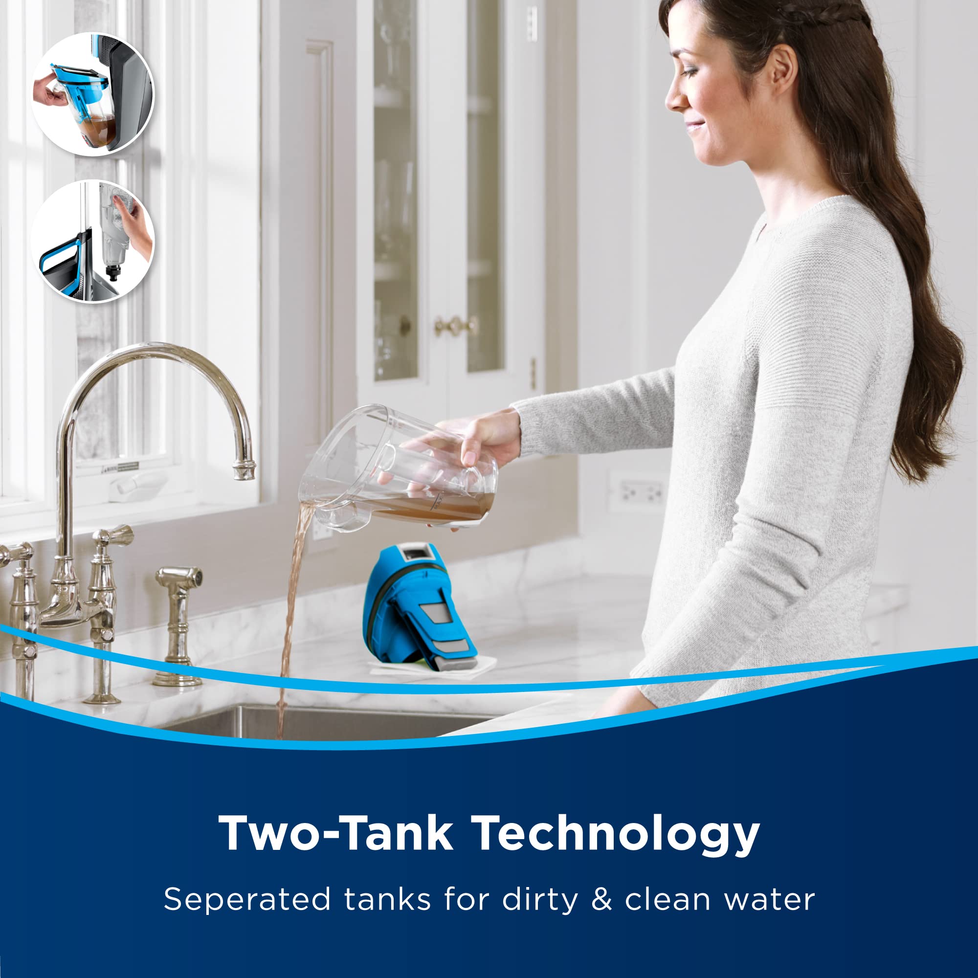 BISSELL CrossWave, 3-in-1 Multi-Surface Vacuum Cleaner, Floor cleaner machine All in One Step Vacuums, Washes & Dries