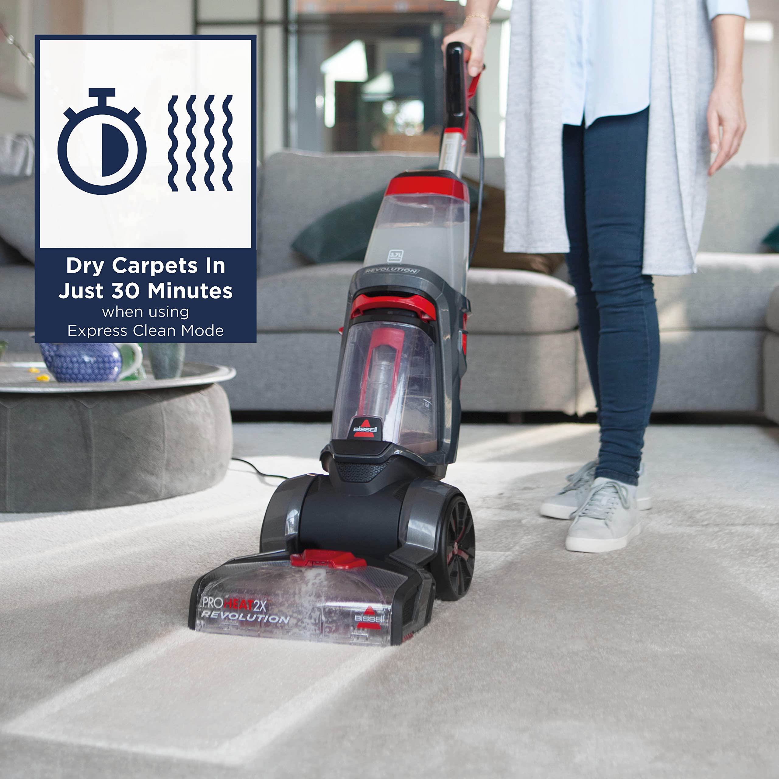 BISSELL ProHeat 2X Revolution, Carpet Cleaner, Carpet Stain Remover Outcleans the Leading Rental with HeatWave Technology