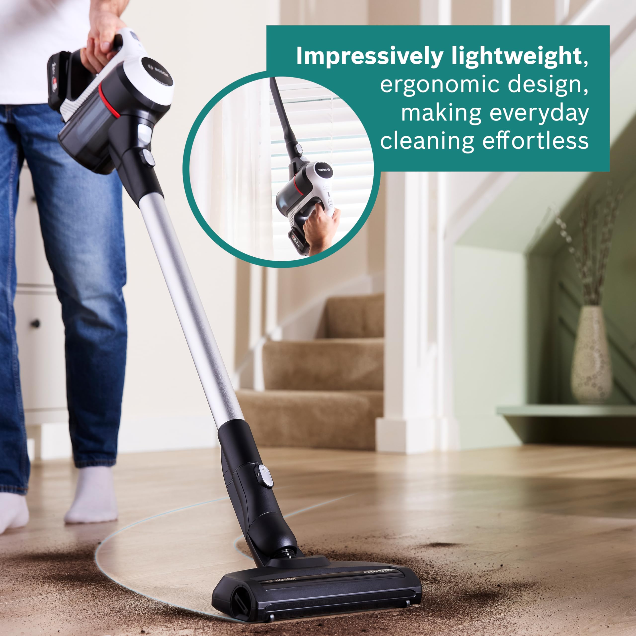 Bosch BCS612GB Unlimited 6 ProHome Cordless Stick Vacuum Cleaner, Ultra Lightweight Design, Suitable for All Floor Types